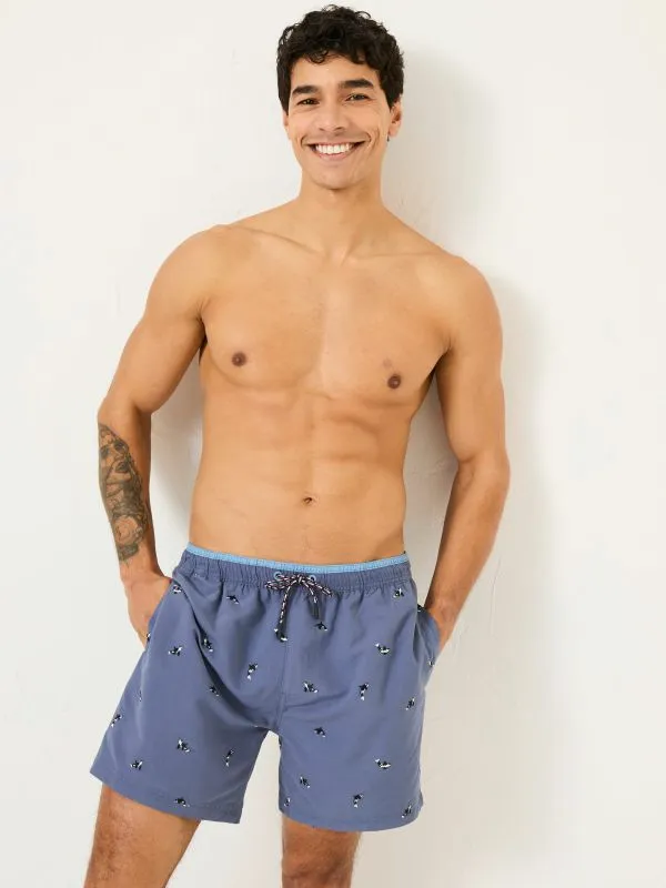 Fat Face Shorts Men Trevose Navy Whale Embroidered Swim Shorts