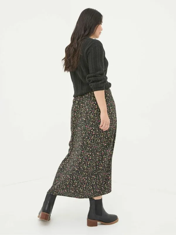 Fat Face Skirts Women Arabella Black Ditsy Midi Skirt