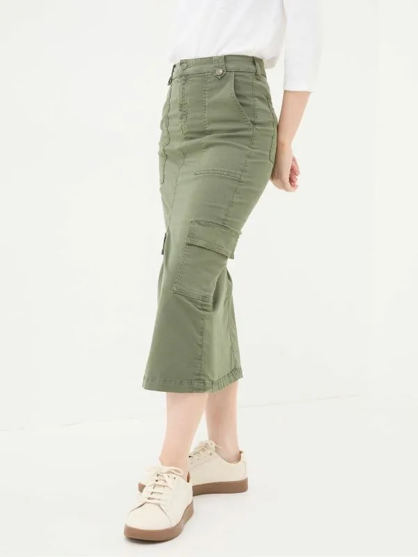 Fat Face Skirts Women Lara Green Cargo Midi Skirt