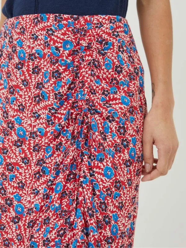 Fat Face Skirts Women Red Cece Woodblock Meadow Skirt