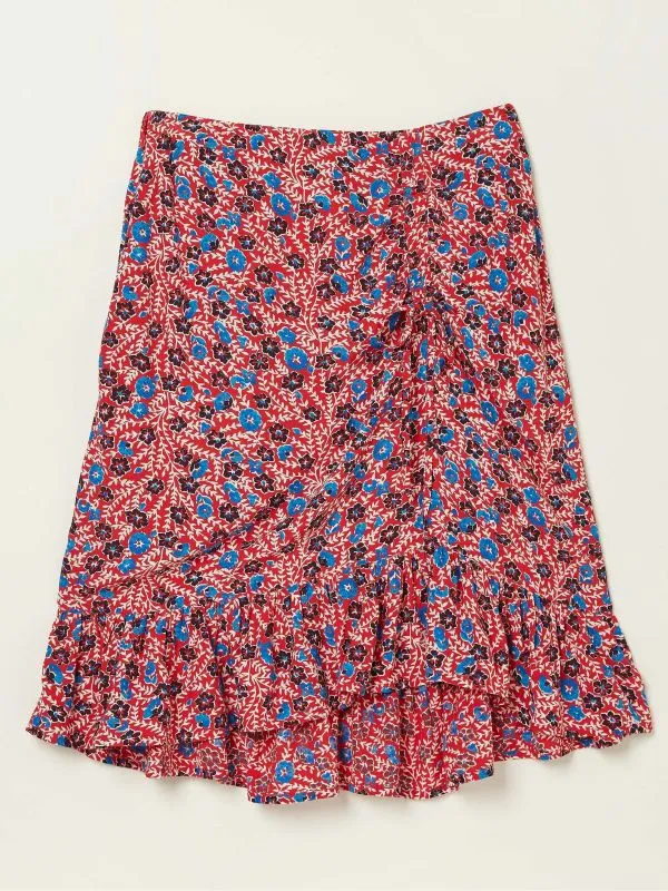Fat Face Skirts Women Red Cece Woodblock Meadow Skirt