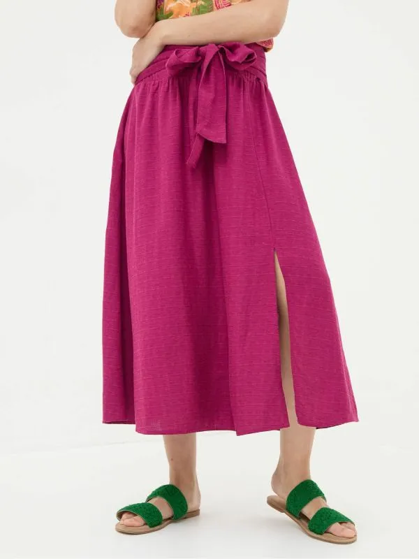 Fat Face Skirts Women Sascha Purple Midi Skirt With Linen