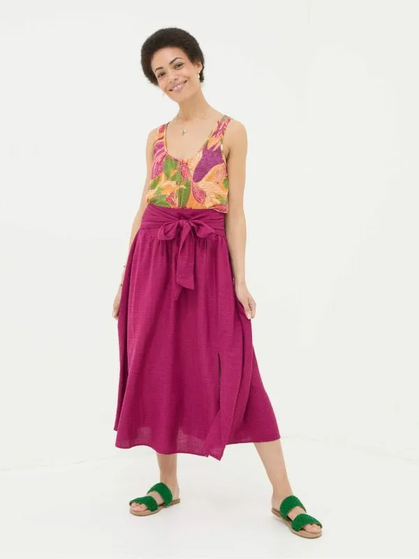 Fat Face Skirts Women Sascha Purple Midi Skirt With Linen