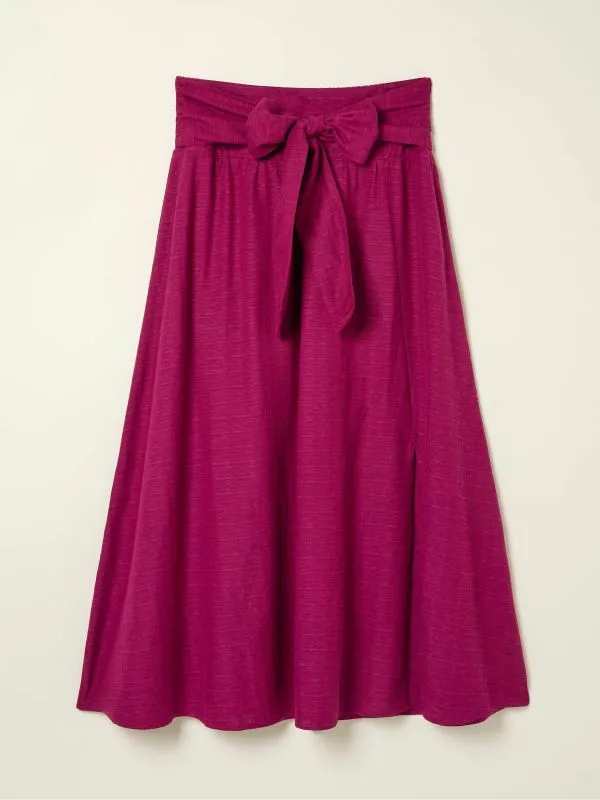 Fat Face Skirts Women Sascha Purple Midi Skirt With Linen