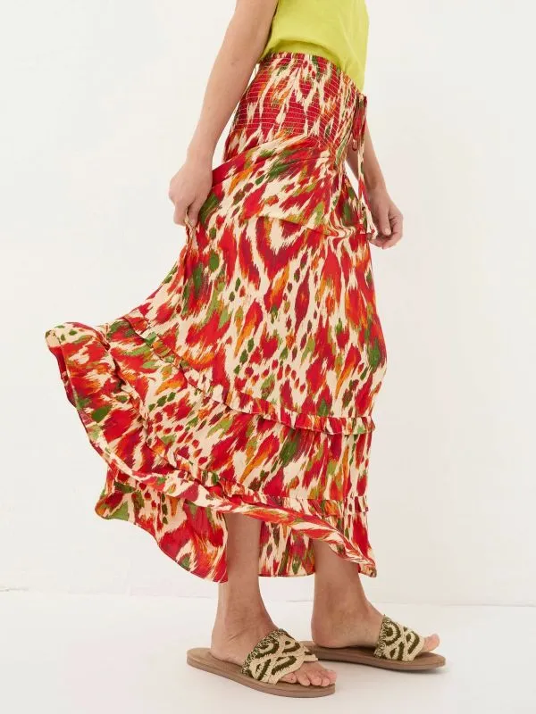 Fat Face Skirts Women Tegan Orange Paradise Ikat Maxi Skirt