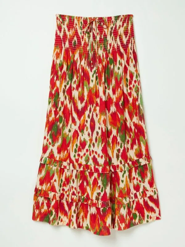 Fat Face Skirts Women Tegan Orange Paradise Ikat Maxi Skirt