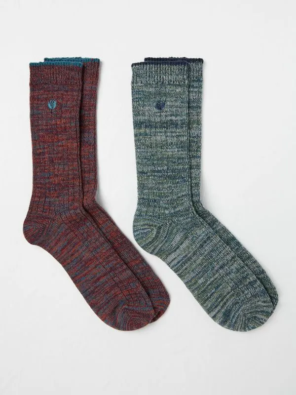 Fat Face Socks Men Multicolour 2 Pairs Of Boots Socks