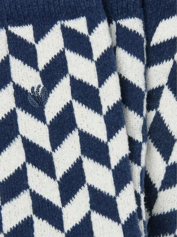 Fat Face Socks Men Navy Cosy Chevron Socks