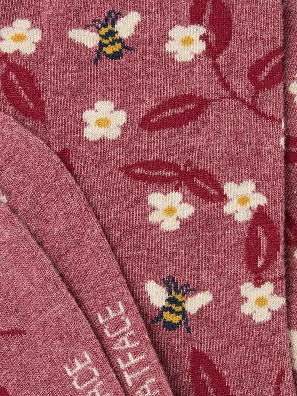 Fat Face Socks Women Purple Bee Floral Socks