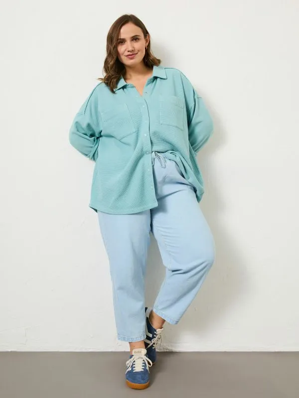 Fat Face Sweatshirts and Hoodies Women Aqua Blue Skye Waffle 100 Organic Cotton Shirt Fat Face Sweatshirts and Hoodies Women Aqua Blue Skye Waffle 100 Organic Cotton Shirt