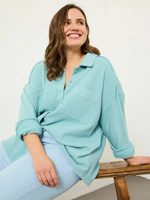 Fat Face Sweatshirts and Hoodies Women Aqua Blue Skye Waffle 100 Organic Cotton Shirt Fat Face Sweatshirts and Hoodies Women Aqua Blue Skye Waffle 100 Organic Cotton Shirt
