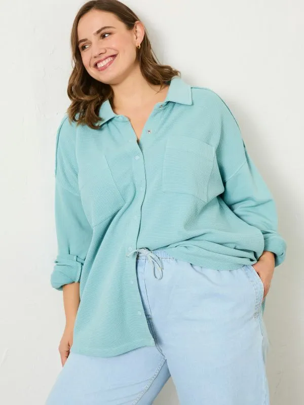 Fat Face Sweatshirts and Hoodies Women Aqua Blue Skye Waffle 100 Organic Cotton Shirt Fat Face Sweatshirts and Hoodies Women Aqua Blue Skye Waffle 100 Organic Cotton Shirt