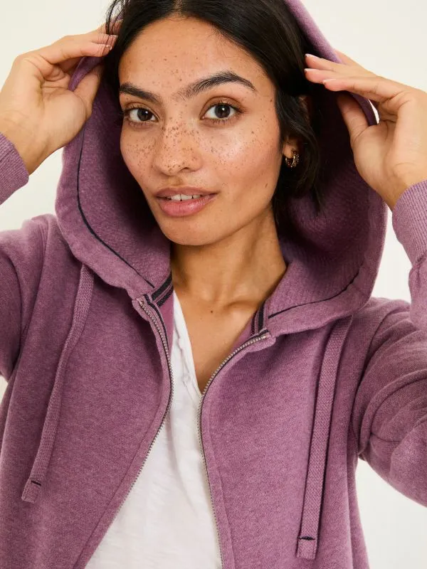 Fat Face Sweatshirts and Hoodies Women Purple Marl Amy Zip Through Hoodie