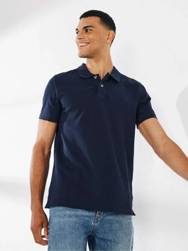 Fat Face Tall Collection Men Blue Pique Polo Shirt