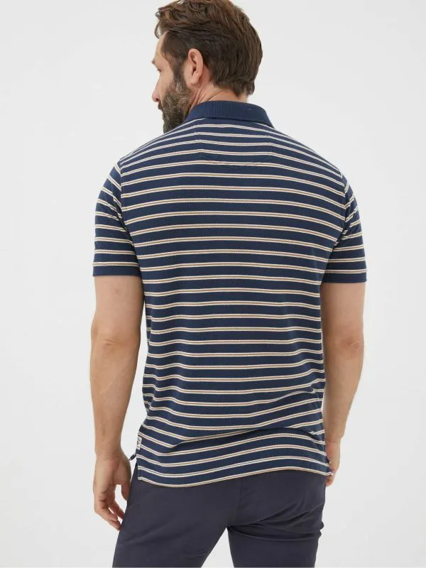 Fat Face Tall Collection Men Blue Stripe Polo Shirt