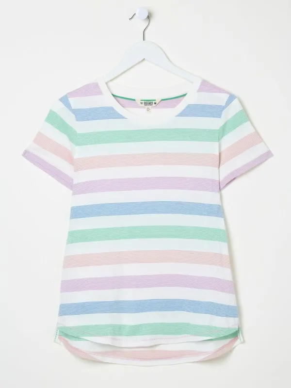 Fat Face Tops and TShirts Women Natalie Natural Short Sleeve Stripe T Shirt