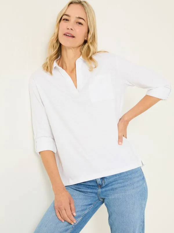 Fat Face Tops and TShirts Women Paige White 100 Cotton Jersey Shirt
