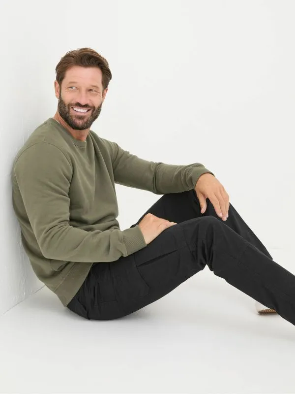 Fat Face Trousers Men Breakyard Black Cargo Trousers