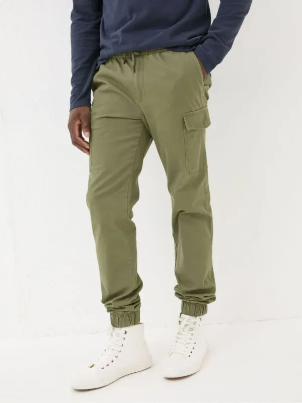 Fat Face Trousers Men Kent Green Cuffed Cargo Trousers