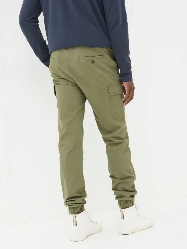 Fat Face Trousers Men Kent Green Cuffed Cargo Trousers
