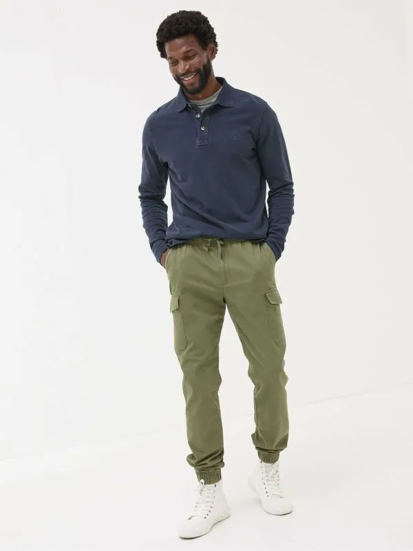 Fat Face Trousers Men Kent Green Cuffed Cargo Trousers