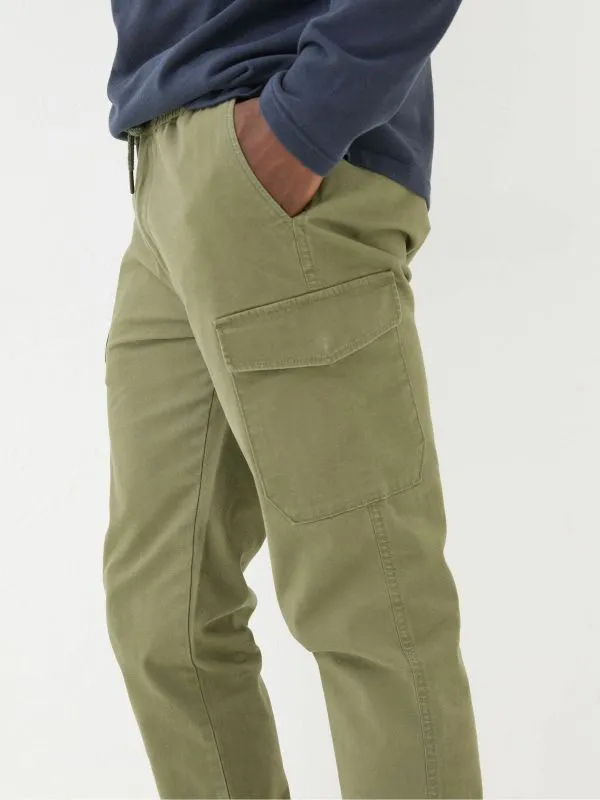 Fat Face Trousers Men Kent Green Cuffed Cargo Trousers