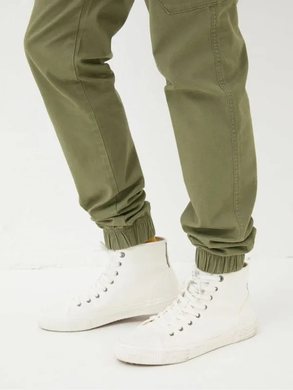 Fat Face Trousers Men Kent Green Cuffed Cargo Trousers