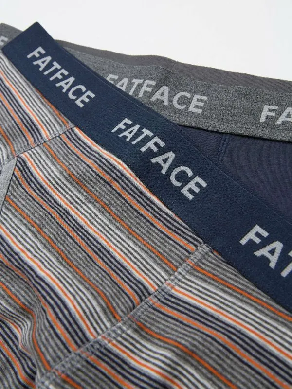 Fat Face Underwear Men Blue 2 Pack Compton Stripe Boxers