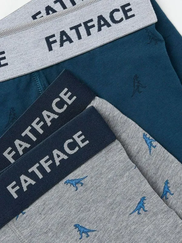Fat Face Underwear Men Grey Dinosaur Boxers 2 Pack