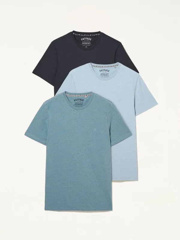 Fat Face Wardrobe Staples Men Blue Mens TShirts 3 Pack