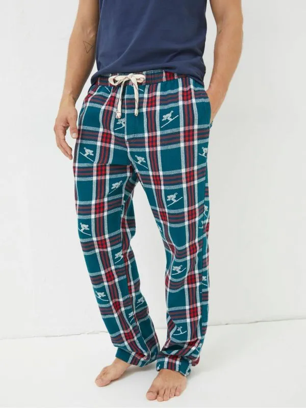 Fat Face Wardrobe Staples Men Green Ski Jacquard Pyjama Trousers