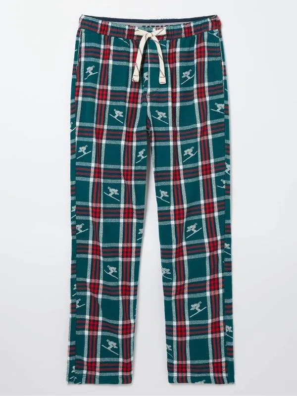 Fat Face Wardrobe Staples Men Green Ski Jacquard Pyjama Trousers