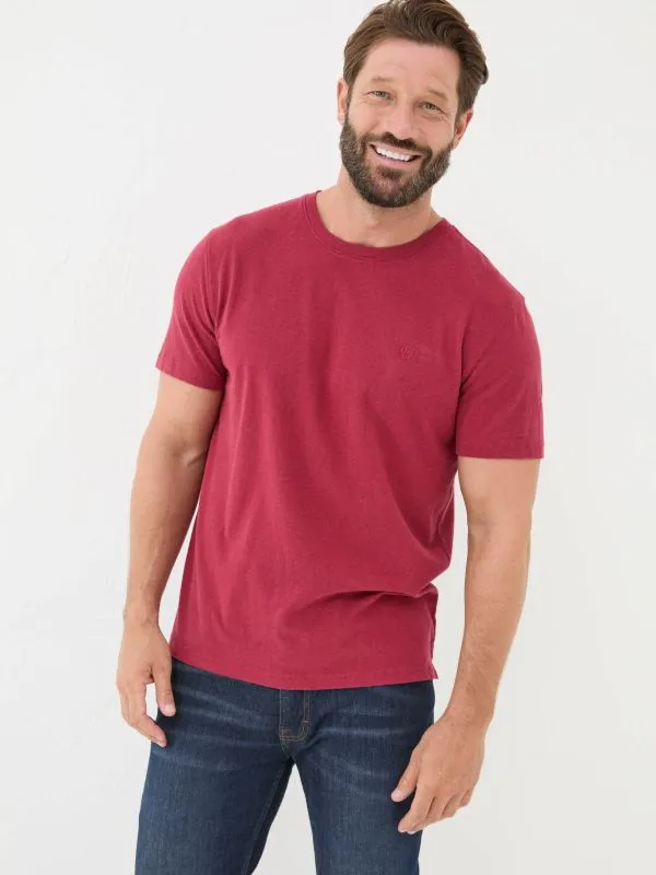 Fat Face Wardrobe Staples Men Lulworth Red 100 Cotton Organic Crew TShirt