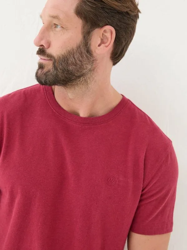 Fat Face Wardrobe Staples Men Lulworth Red 100 Cotton Organic Crew TShirt