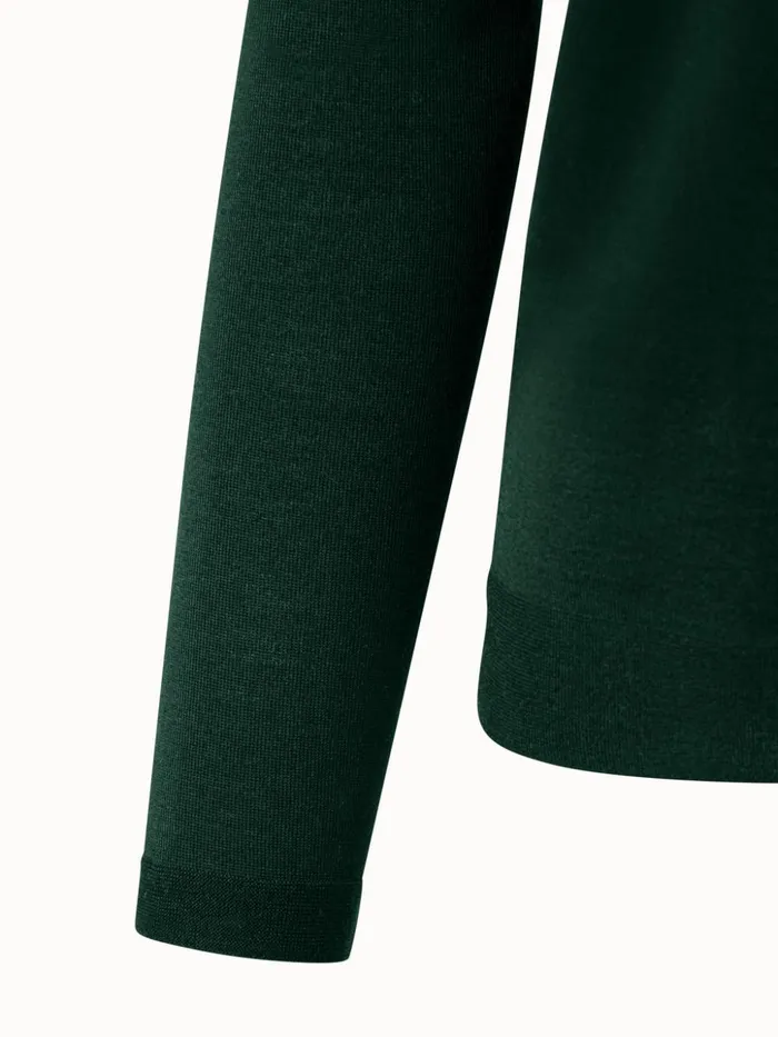 Fine Gauge Cashmere Silk Pullover Gallus Green Women Akris Knitwear