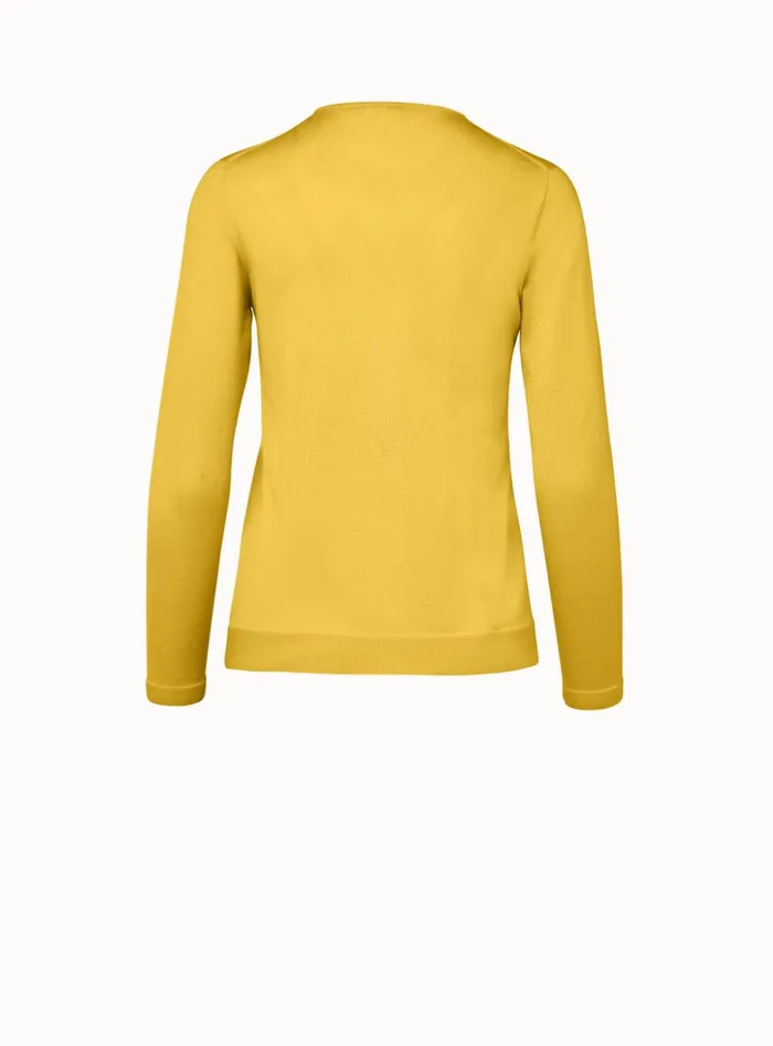 Fine Gauge Cashmere Silk Pullover Mimosa Women Akris Knitwear