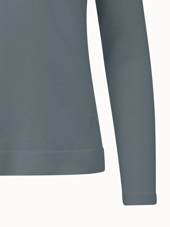 Fine Gauge Cashmere Silk Pullover Slate Women Akris Knitwear