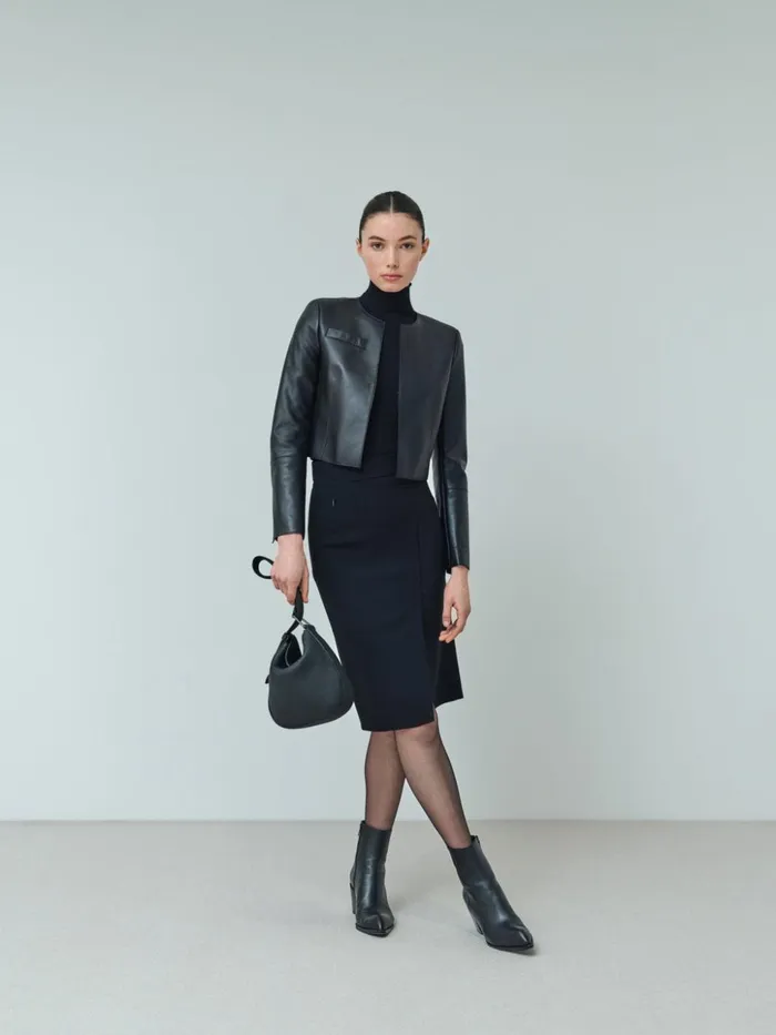 Fine Rib Pullover From Cashmere Silk With Mock Neck Black Women Akris Cashmere