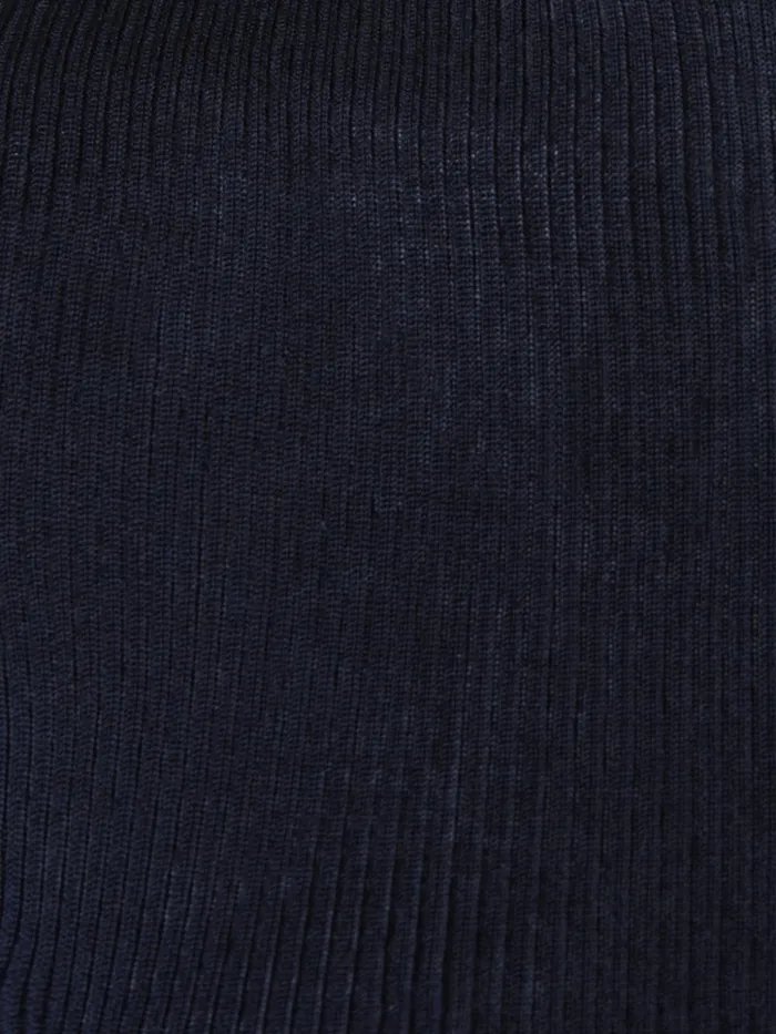 Fine Rib Pullover From Cashmere Silk With Mock Neck Dark Navy Women Akris Knitwear