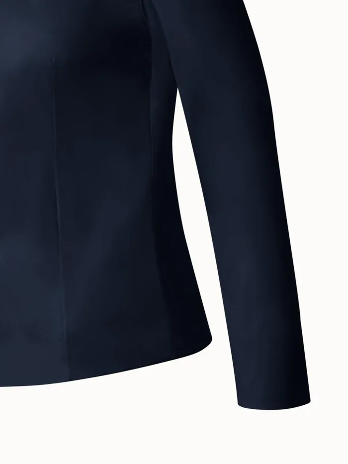 Fitted Cotton Blouse With Stretch Navy Women Akris Blouses