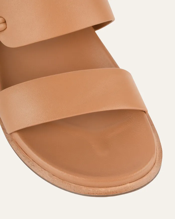 FLAT SANDALS Hayes flat sandals toffee leather jomercer Women FLAT SANDALS Hayes flat sandals toffee leather jomercer Women