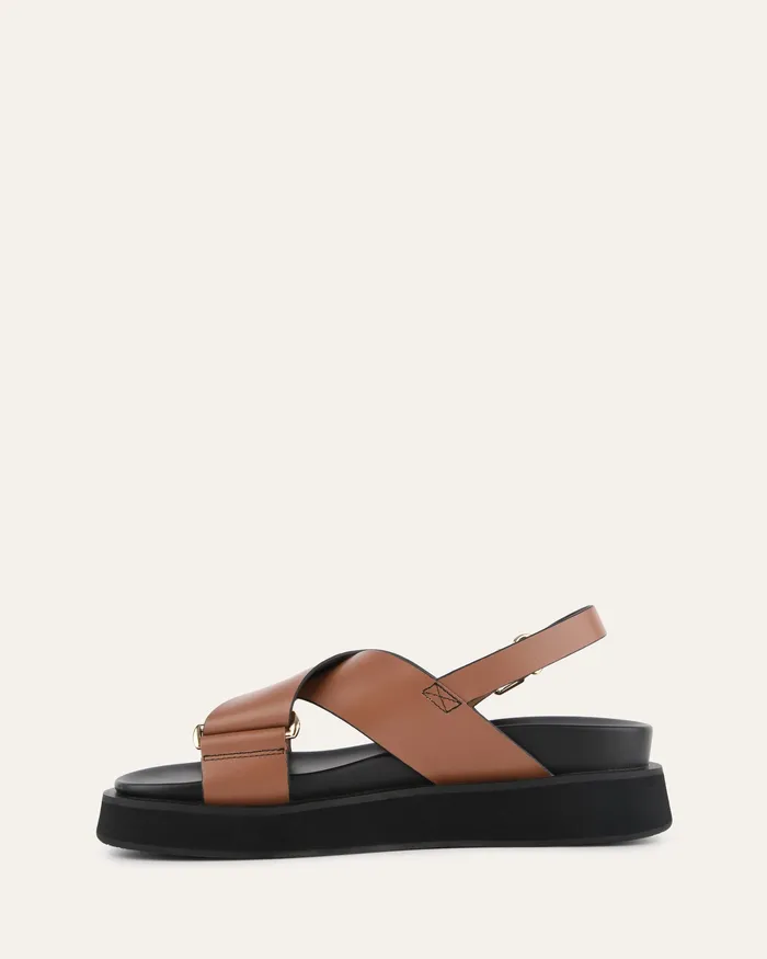 FLAT SANDALS Women Marley flat sandals dark tan leather jomercer