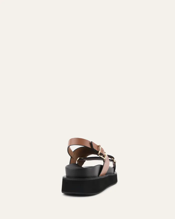 FLAT SANDALS Women Marley flat sandals dark tan leather jomercer