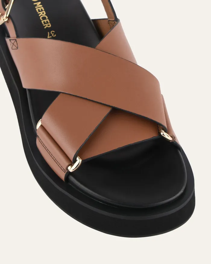 FLAT SANDALS Women Marley flat sandals dark tan leather jomercer