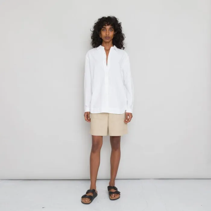 Folk Clothing Shirting Boyfriend Shirt 8211 White Crinkle 8211 Womens