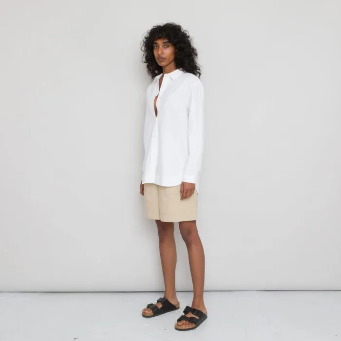 Folk Clothing Shirting Boyfriend Shirt 8211 White Crinkle 8211 Womens