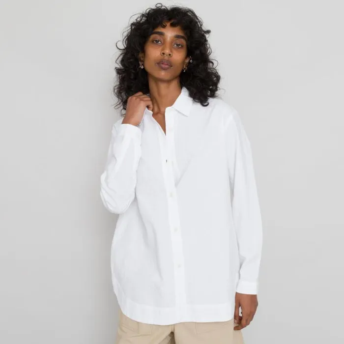 Folk Clothing Shirting Boyfriend Shirt 8211 White Crinkle 8211 Womens