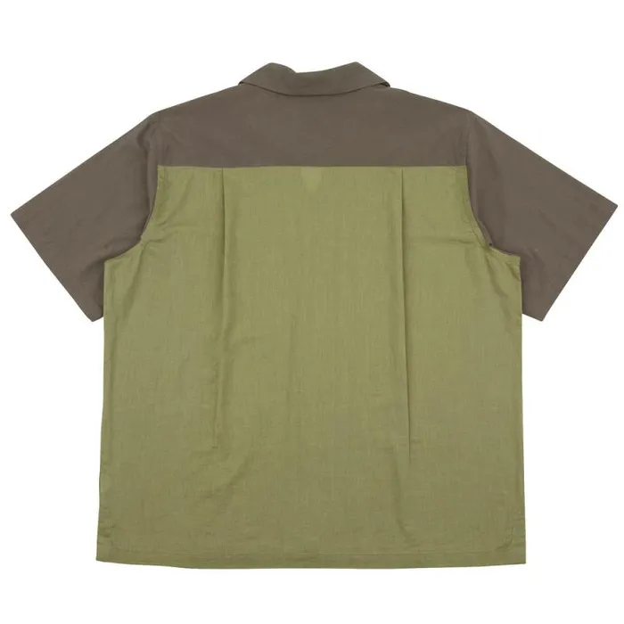 Folk Clothing Shirts 2 Tone Soft Collar Shirt 8211 Olive 8211 Mens