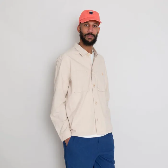 Folk Clothing Shirts Patch Overshirt 8211 Soft Pink Crinkle 8211 Mens