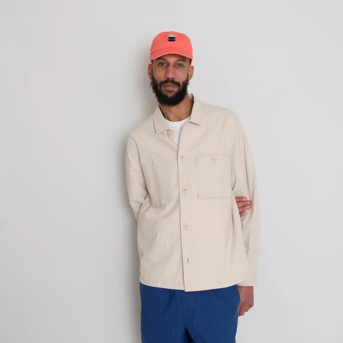 Folk Clothing Shirts Patch Overshirt 8211 Soft Pink Crinkle 8211 Mens